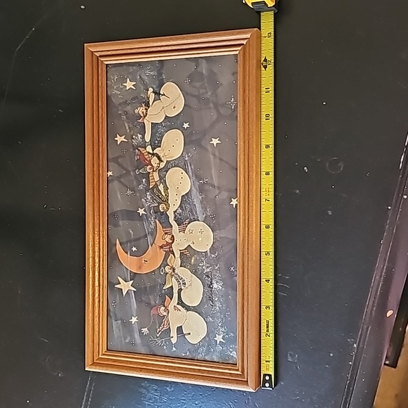 Vintage Flying Snowmen Framed Print Picture - Picture 4 of 5